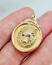 Antique 9k 9ct Gold Masonic Pendant Fob The Buffs Fully Hallmarked 5.70g