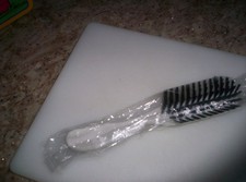 Vintage Unbranded Hair Brush Nylon Bristles White Plastic NIP 7.5  