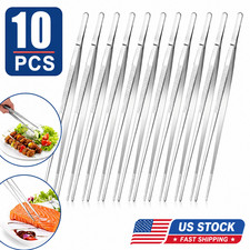 10Pcs 12-Inch Stainless Steel Kitchen Tweezer...