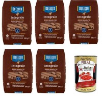 De Cecco Integrale Sedani Rigati N. 57, Vollkornnudeln, 5X500G+Polpa 400G