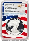 2020-W Proof Silver Eagle Congratulations Set 1 oz ER American Eagle Label Flag