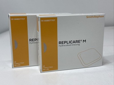 Lot of 2 - Smith&Nephew 66807707 Replicare M Hydrocolloid Dressing 10Box 08/2028