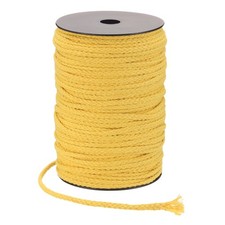 Macrame Cord 5mm x 295 ft Handmade Natural Cotton Rope, 8 Strand, Yellow