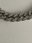 Unisex Silvertone Iced Out Cuban Link Crystal Covered Necklace 16” & Bracelet 8” — photo 7