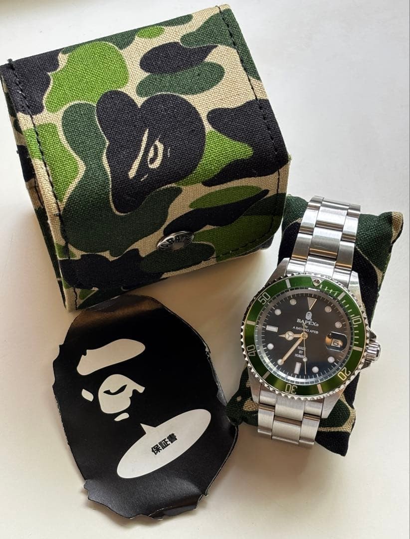 A BATHING APE BAPEX Watch Green Limited Vintage Box Included