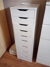 IKEA ALEX Drawer Unit with 9 Drawers White 36x116 cm | Storage Cabinet Organizer