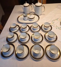 Kaffeeservice Bavaria Schumann Arzberg  12 Pers. 41tlg Echt Kobalt Goldrand