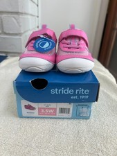 Stride Rite baby sneaker size 3.5 W Apollo walking hook and loop bumper toe pink