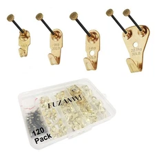 Picture Hangers, 120pcs Picture Hooks with Nails, FUZANWJ Picture Hanging kit...