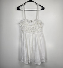 American Eagle Women's Size Medium White Ruffled Lace Crochet Mini Dress