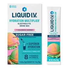 Liquid I.V. Hydration Electrolyte Drink Mix Sugar Free Rainbow Sherbet