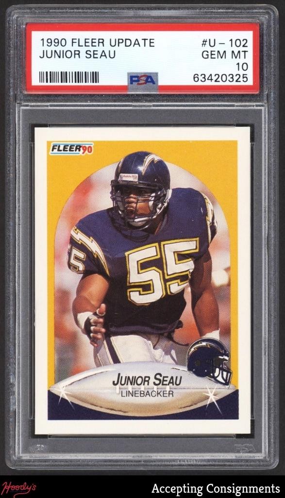 1990 Fleer Update #U102 Junior Seau RC ROOKIE CHARGERS PSA 10