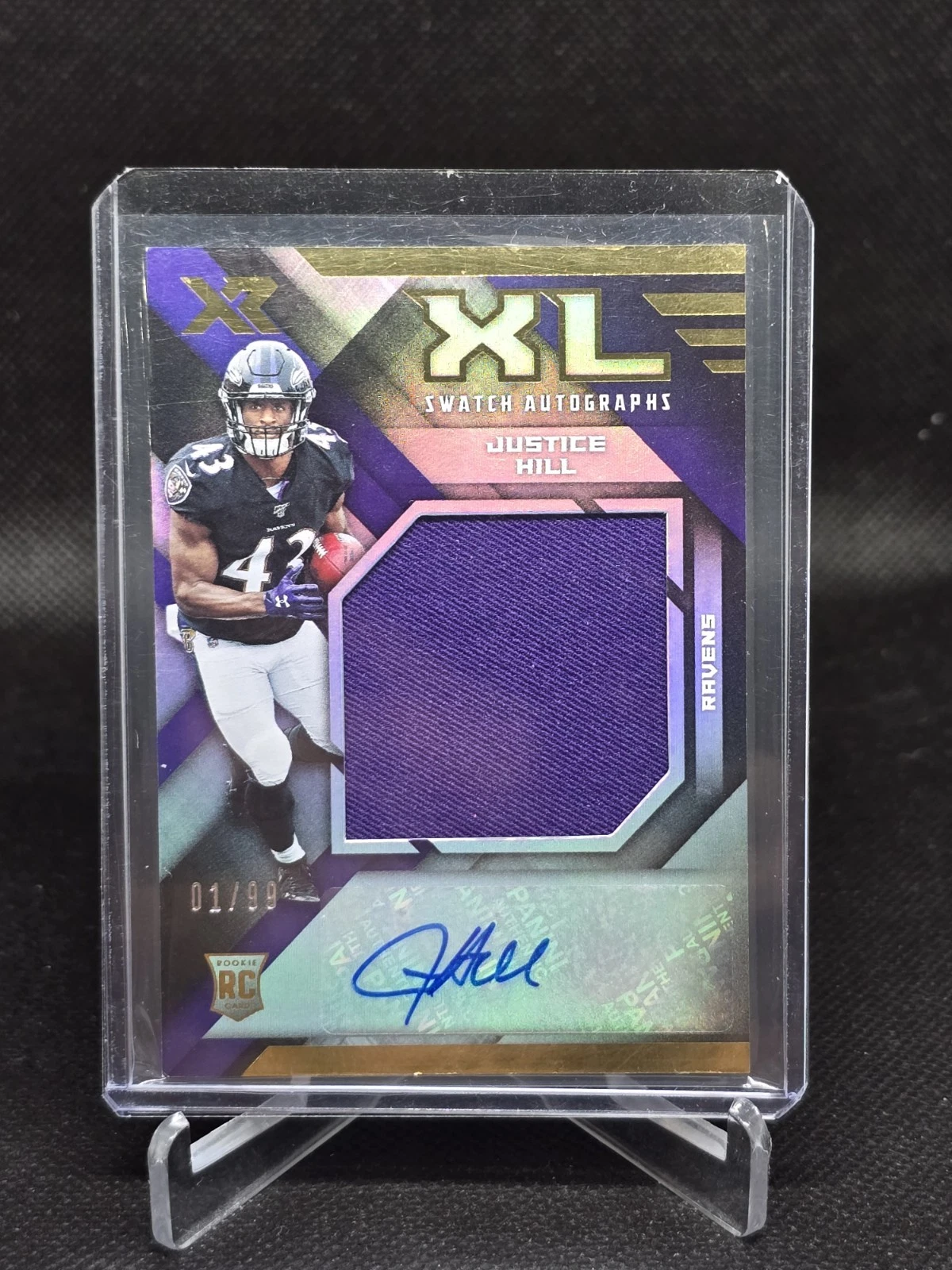 Justice Hill Panini XR Rookie XL Swatch Autographs #RXL15 Base