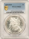 1878 8TF $1 MORGAN DOLLAR - PCGS MS-62, BLAST WHITE! LOOKS CHOICE! FIRST MORGAN!