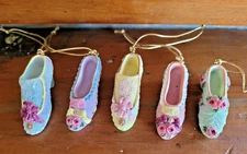 Kurt S. Adler Santa's World Shoe Ornaments-set of 5 Victorian Style Christmas