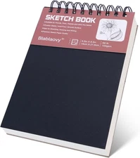 Sketch Book, 5.5" x 8.5" Sketchbook with 60 Sheets (68lb/100gsm), 1 Pack Drawing