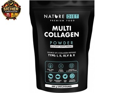 Multi Collagen Pulver Geschmacksneutral Hochdosiert - Kollagen Peptide Type: I,