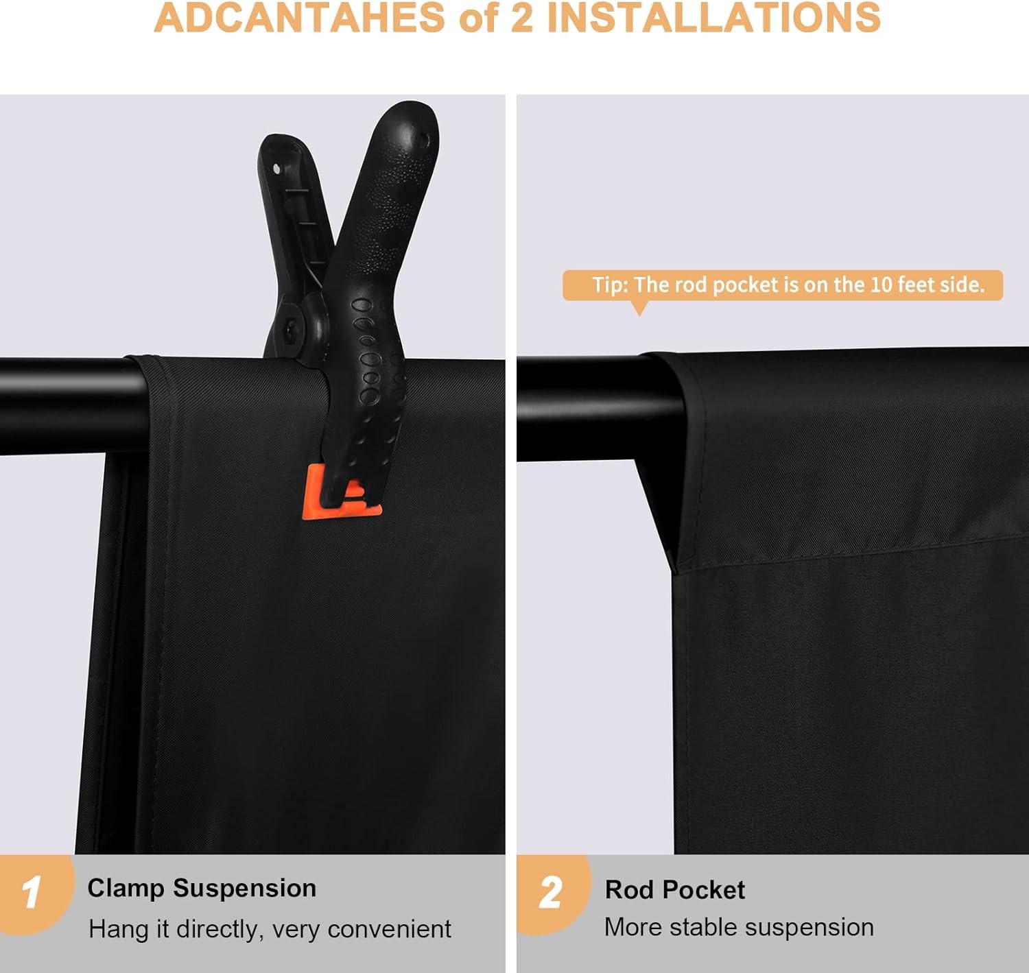 Aimosen 10 x 7 FT Black Backdrop Background for Photography, 7 X 10 FT, 