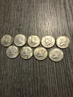 1967 Kennedy half dollars, 40% SILVER Lot of 9 coins!!