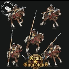 Medieval Fantasy Tabletop Mounted Men At Arms 28mm X10 Cavalry Miniatures