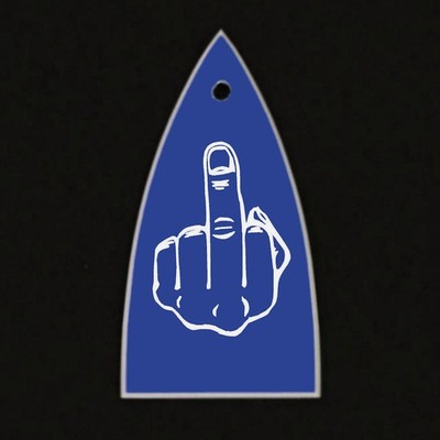 GUITAR TRUSS ROD COVER - Custom Engraved - ESP LTD - MIDDLE FINGER FU - BLUE
