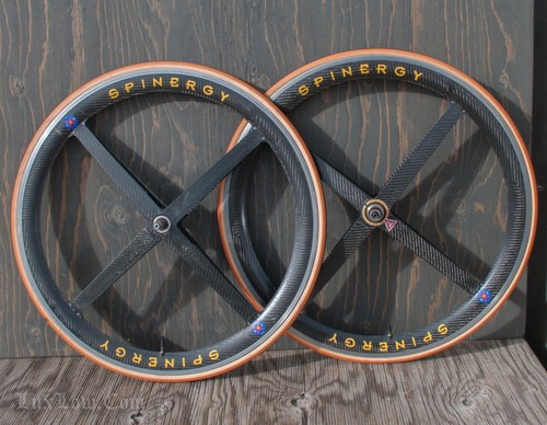 Vintage Spinergy Rev X 700c RoadBike WHEELS Carbon Fiber Rims Tires Race Bicycle - Picture 4 of 21