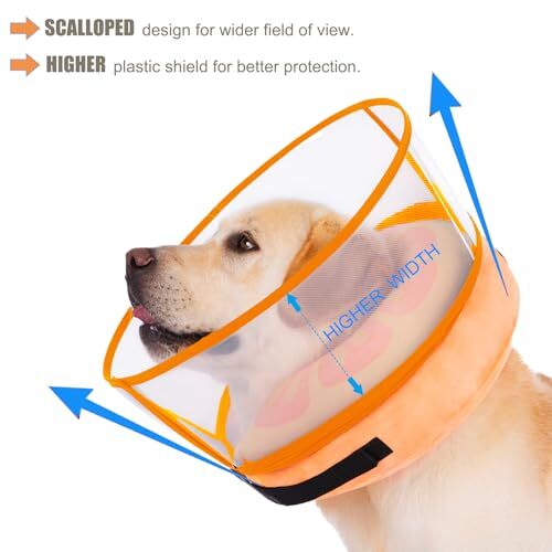 Inflatable Dog Cone Collar for Large Small Dogs, Soft Dog Donut Medium