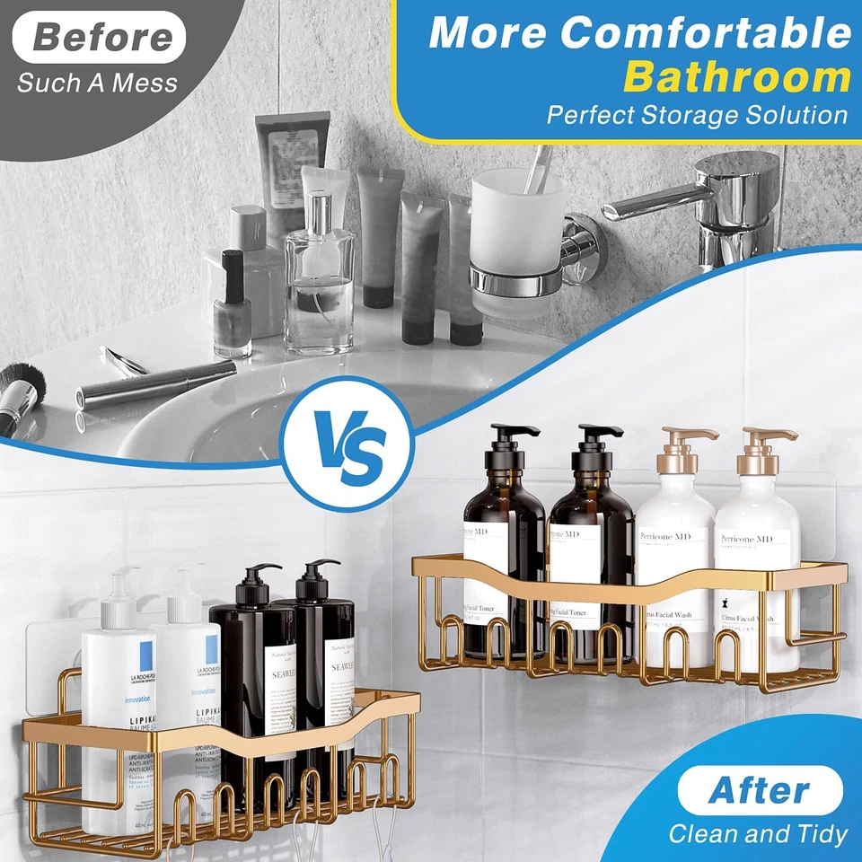 Клейкий органайзер для душа EUDELE Shower Caddy упаковка 5 шт. для хранения в ванной и дома... - Изображение 3 из 4