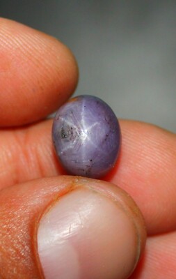 Star Ruby Sapphire Gemstone, Natural Oval Ruby Star cabochon, 6 Rays, 12x10 mm