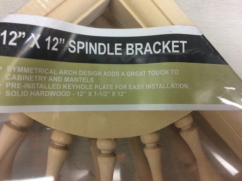 (Pair) 12" x 12” SPINDLE BRACKETS MADE OF HARD WOOD - Picture 2 of 7