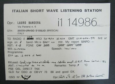 5980 Amateurfunk QSL Karte Urago D'Oglio Italien
