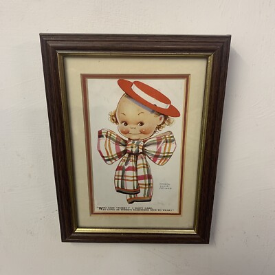 Vintage gerahmte Postkarte von Mabel Lucie Attwell