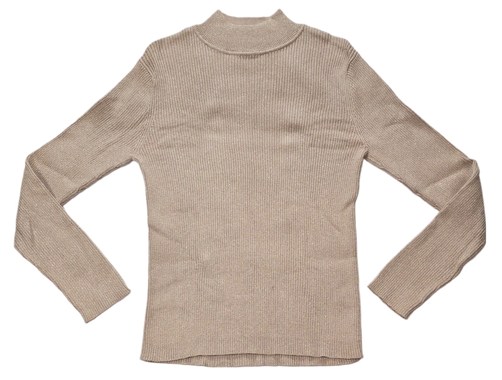 Croft & Barrow Gold Sparkle Long Sleeve Turtleneck Sweater Women's Size L