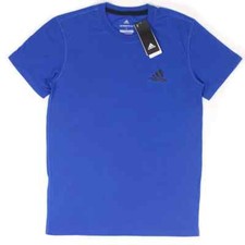 adidas Mens Short Sleeves Black Logo T-Shirt  Blue  M