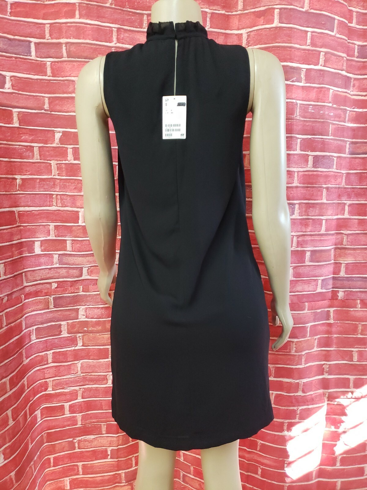 H&M Black Pleated Neckline Sleeveless Women's Dress Size 4 NWT #CB8 thumbnail 11