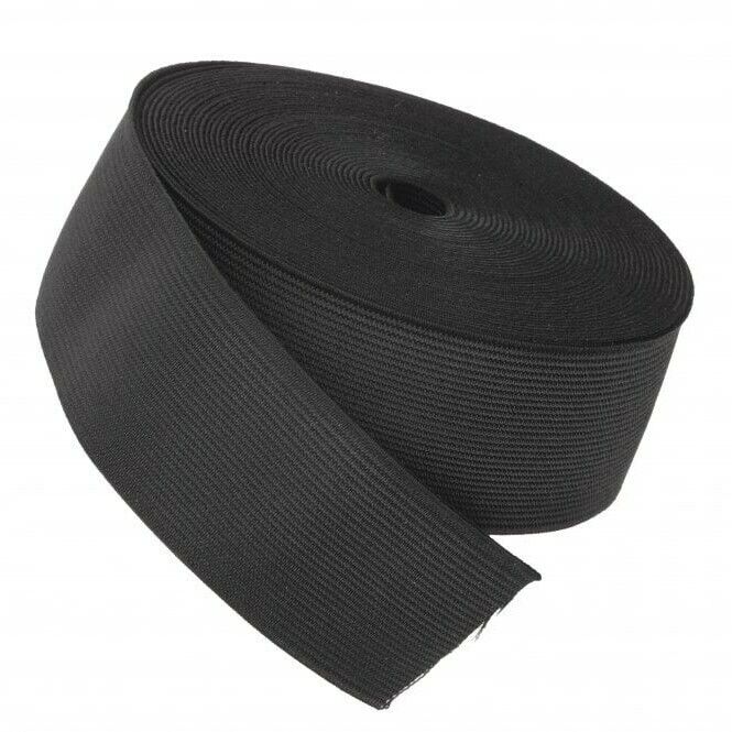 1in, 2in, 5in Commercial Grade Elastic Black Double Sided Various Widths & Yards
