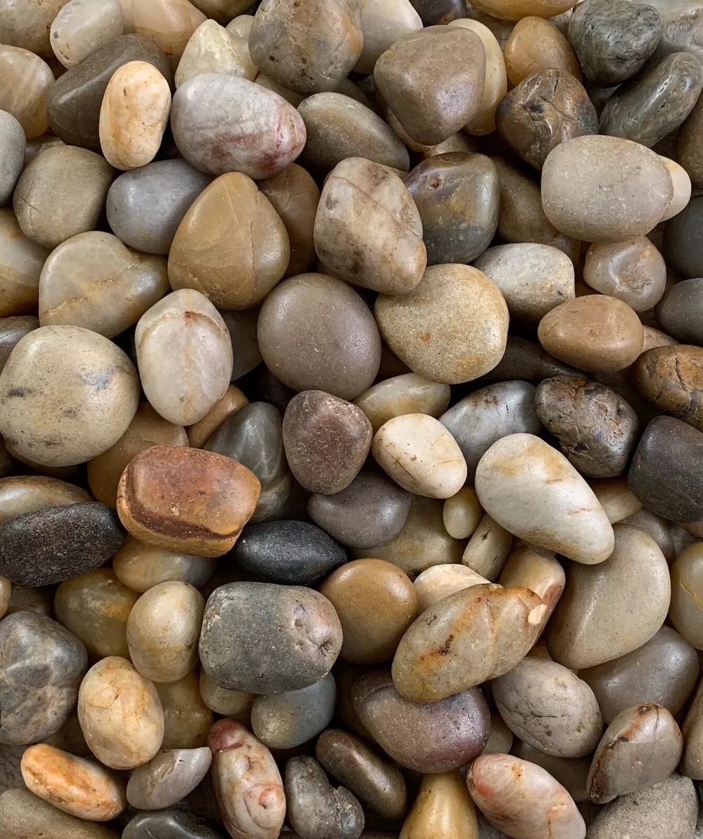 Natural Polished Large River Pebbles Stones Rocks Mixed Colour Water Plant  Decor