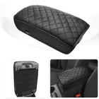 For Hyundai Tucson 2016-2021 Center Console Lid Armrest Black Leather Cover Pad