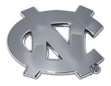 university of north carolina tar heels shiny chrome logo auto emblem usa made