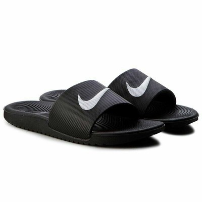Nike Kawa Kids Slides Shower Shoes Flip Flops Black/White 819352-001 NEW |  eBay