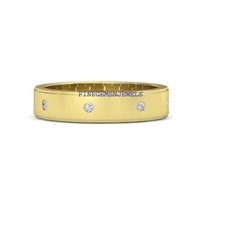Moissanite Gemstone with Gold Plated 925 Sterling Silver Band Ring For Men FG12