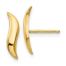 Real 14kt Yellow Gold Polished Fancy Post Earrings