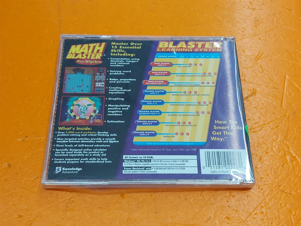 ⭐️⭐️⭐️⭐️⭐️ NEW Davidson Math Blaster PRE-Algebra & Word Problems CD ROM - Image 3 of 3