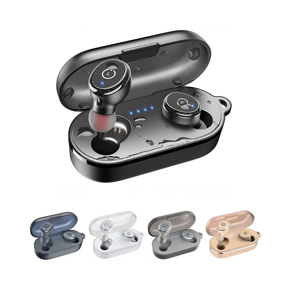 TOZO T10 Bluetooth 5.3 Wireless Earbuds with Wireless Charging Case IPX8  Waterproof Stereo Headphones in Ear Built in Mic Headset Premium Sound with  Deep Bass for Sport Black