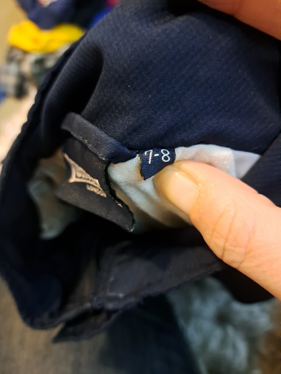 Lonsdale 7-8 Navy Quarter Zip Track Jacket Jumper Top Jersey Lined
