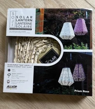 Allsop LED Outdoor Solar Lantern, 11x10, Soji Stella Prism Pearl NIB
