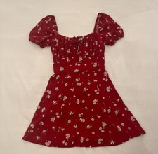 Reformation Red Floral Mini Dress Size 4 Perfect Condition Party Wedding Casual