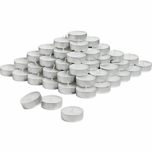 Tea Night Lights Candles 4 HOUR LONG BURN Unscented Tealights