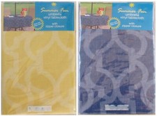 Geo Waves Vinyl Tablecloth w/Zipper Umbrella Hole Var Size/Color