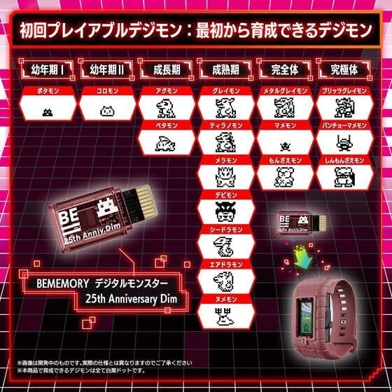 デジタルモンスター　25th ANNIVERSARY SET Digimon 25th Anniversary set Vital bracelet BE Digital Monster
